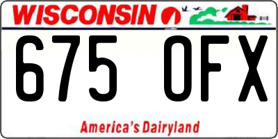 WI license plate 675OFX