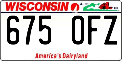WI license plate 675OFZ