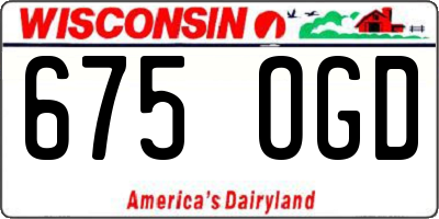 WI license plate 675OGD