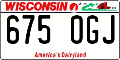 WI license plate 675OGJ
