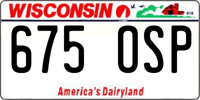WI license plate 675OSP