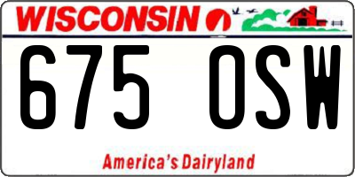 WI license plate 675OSW