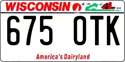 WI license plate 675OTK