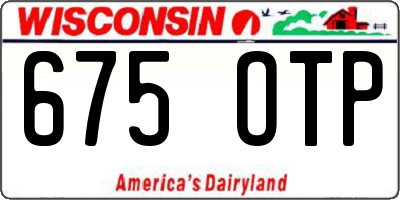 WI license plate 675OTP
