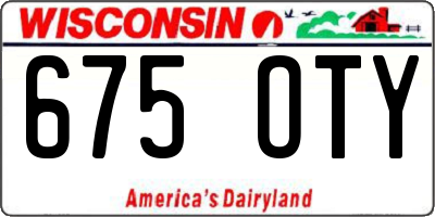 WI license plate 675OTY