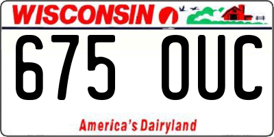 WI license plate 675OUC