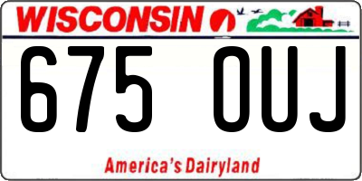 WI license plate 675OUJ