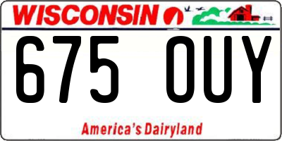 WI license plate 675OUY