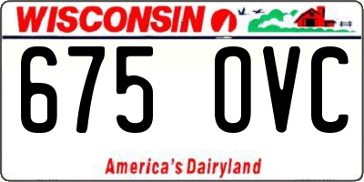 WI license plate 675OVC
