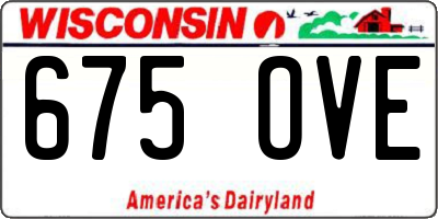 WI license plate 675OVE