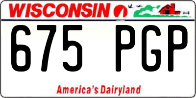 WI license plate 675PGP