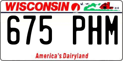 WI license plate 675PHM