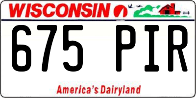 WI license plate 675PIR