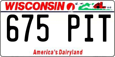 WI license plate 675PIT