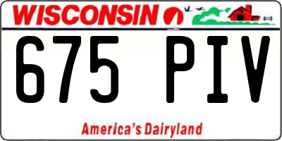 WI license plate 675PIV