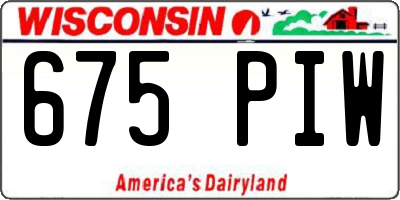 WI license plate 675PIW