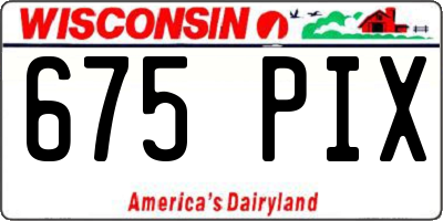 WI license plate 675PIX