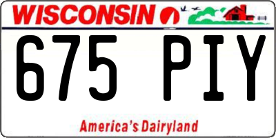 WI license plate 675PIY