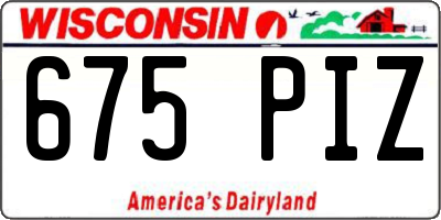 WI license plate 675PIZ