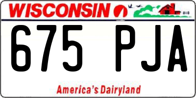 WI license plate 675PJA