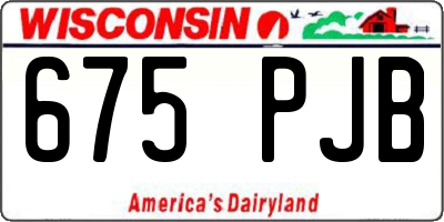 WI license plate 675PJB