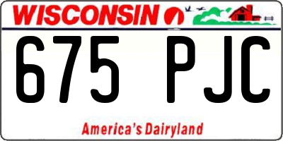 WI license plate 675PJC