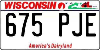WI license plate 675PJE
