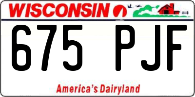 WI license plate 675PJF