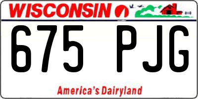 WI license plate 675PJG