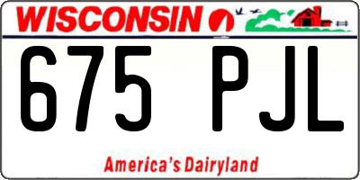 WI license plate 675PJL
