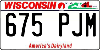 WI license plate 675PJM