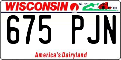 WI license plate 675PJN