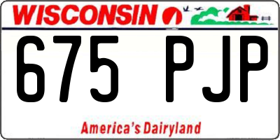 WI license plate 675PJP