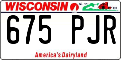 WI license plate 675PJR