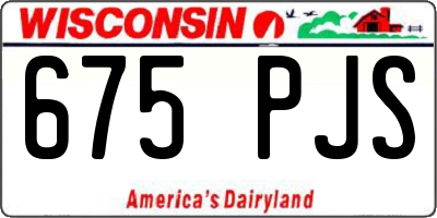 WI license plate 675PJS