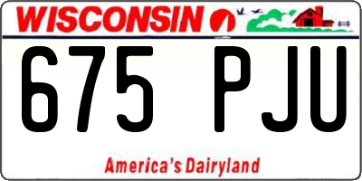 WI license plate 675PJU