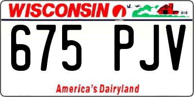 WI license plate 675PJV