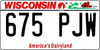 WI license plate 675PJW