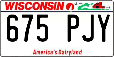 WI license plate 675PJY