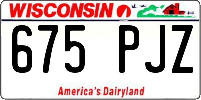 WI license plate 675PJZ