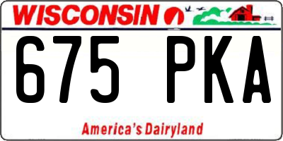 WI license plate 675PKA