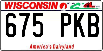 WI license plate 675PKB