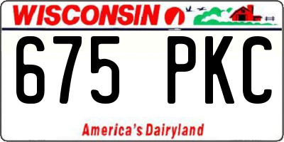 WI license plate 675PKC