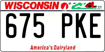 WI license plate 675PKE