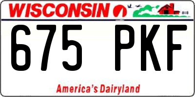 WI license plate 675PKF