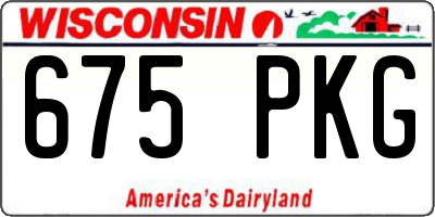 WI license plate 675PKG