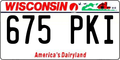 WI license plate 675PKI