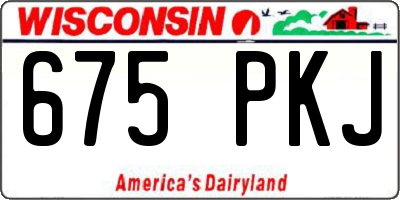 WI license plate 675PKJ