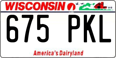 WI license plate 675PKL