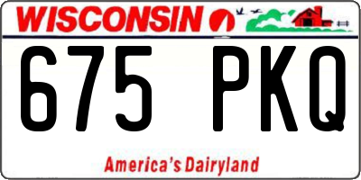 WI license plate 675PKQ